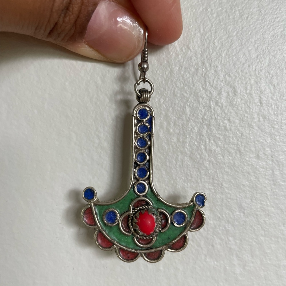 🌟 Vintage Berber Enamel Earrings: Unique Find from Milan! 🌟